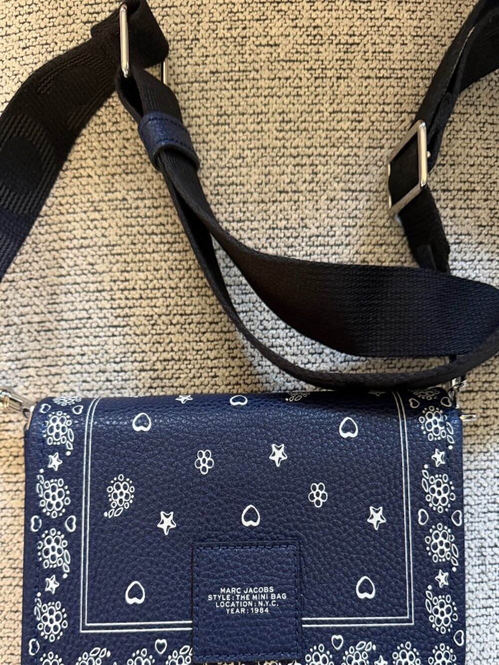 Marc Jacobs The Mini Bandana Leather Bag Blue The Card Case & Dustbags!!! NEW - Picture 7 of 12